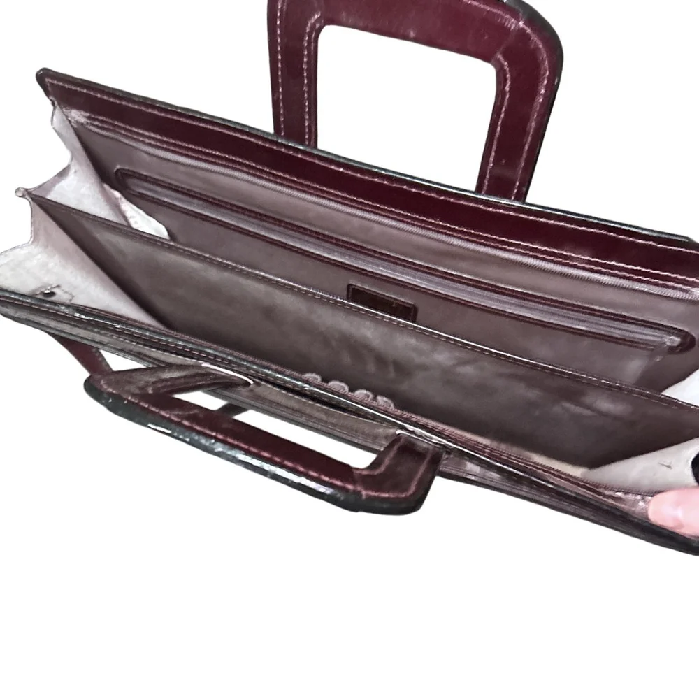 Heritage Burgundy Leather Laptop Bag Women's One Size